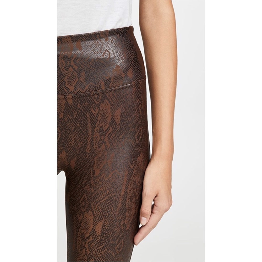 Spanx Faux Leather Snake Print Leggings S